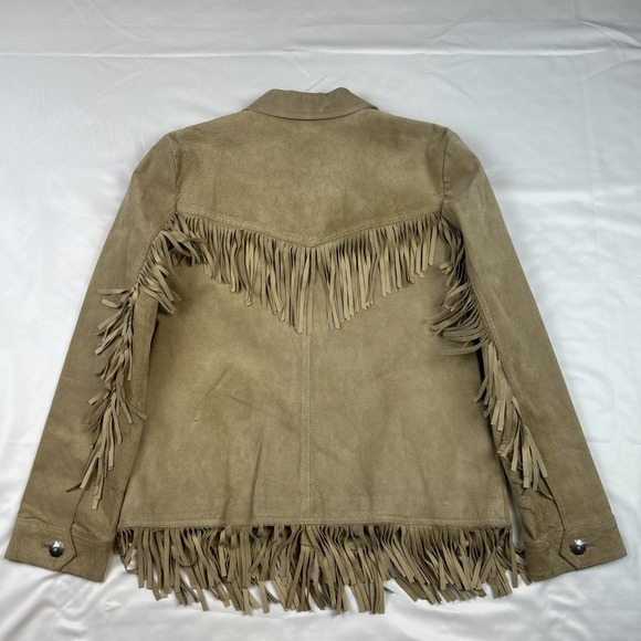 Polo Ralph Lauren Suede Fringe Jacket Leather Western Concho Authentic Dry Goods - Picture 15 of 16